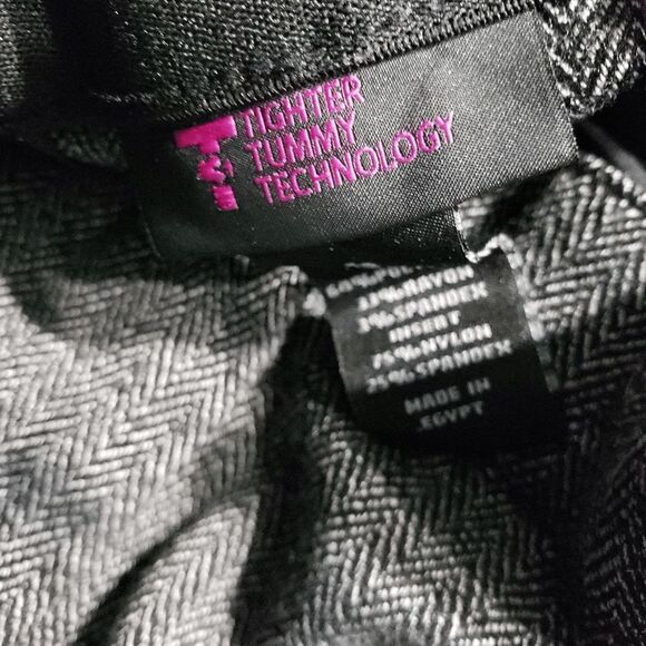 Lane Bryant Grey Houndstooth Tummy Tuck Pockets Belt Loops Pants Size 16 - Picture 5 of 7